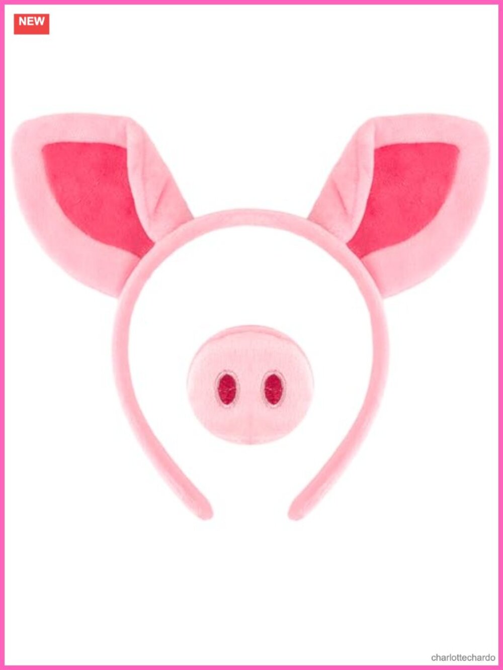 Pig Ear Headband and Nose Set Velvet Animal Costume Accessory